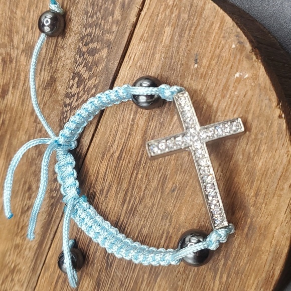 High end heavy‎ duty crystal cross paracordbracelet B1916